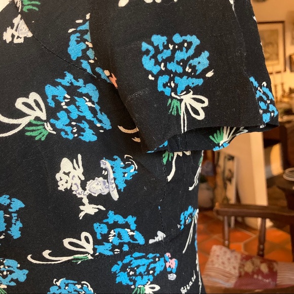 Vtg 90s Anna Sui Small Berard Faces Dress S 2 4 6 - Picture 7 of 15